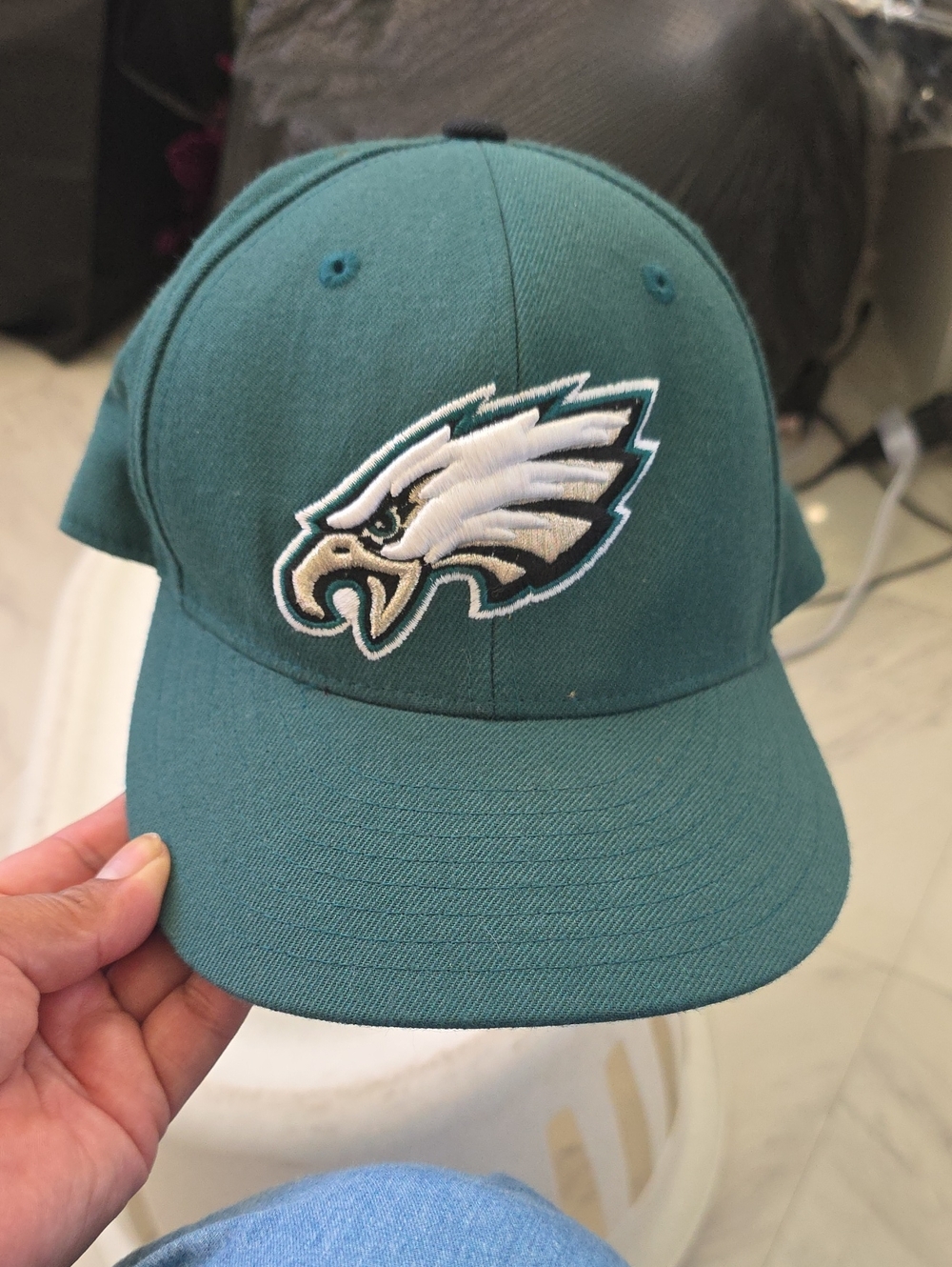 Mitchell & Ness Teal NFL Snapback Hat Interior